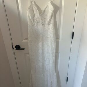 12th Tribe White Lace Wedding Dress